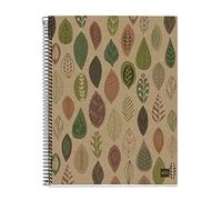 Miquelrius - Cuaderno A4 Cuadriculado 5 mm, 120 Hojas, Hojas | 4 Bandas, 80 g/m², Microperforado, Espiral Apertura Total, 4 Taladros, Tapa de Cartón 100 % Reciclado Post-Consumo