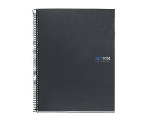 Miquelrius - Cuaderno A4 Cuadriculado, 160 Hojas, 4 Colores, Grafito | Tapa de Cartón Compacto, Papel Opaco de 70 g/m², Espiral, 4 Taladros para Archivar, Notebook The Original