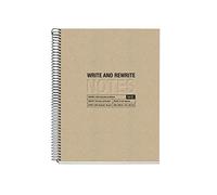 Miquelrius - Cuaderno A4 Cuadriculado 5 mm, 120 Hojas, Craft | 4 Bandas, 80 g/m², Microperforado, Espiral Apertura Total, 4 Taladros, Tapa de Cartón 100 % Reciclado Post-Consumo
