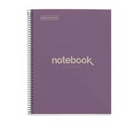 Miquelrius - Cuaderno A4 Cuadriculado 5 mm, 80 Hojas, Emotions, Lavanda | Espiral Apertura Total, 80 g/m², Banda Lateral, Microperforado, 4 Taladros, Tapa de Cartón 100 % Reciclado Post-Consumo