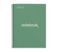 Miquelrius - Cuaderno A4 Cuadriculado 5 mm, 80 Hojas, Emotions, Menta | Espiral Apertura Total, 80 g/m², Banda Lateral, Microperforado, 4 Taladros, Tapa de Cartón 100 % Reciclado Post-Consumo