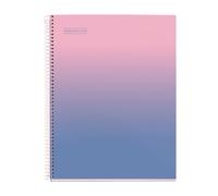 Cuaderno espiral miquelrius din a4 80 hojas cuadro 5 mm 90 gr gradient rosa azul - MR4445