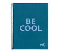Miquelrius - Cuaderno A4 de Papel Reciclado, 80 Hojas Microperforadas de 90 g/m², Libreta Rayada 7 mm, 1 Banda de Color, 4 Taladros para Archivar, Azul Zafiro