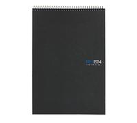 Miquelrius - Cuaderno A4, Notebook The Original, 4 Franjas de Colores, 120 Hojas Cuadriculadas 5 mm, Papel 70 g/m², 4 Taladros, Cubierta de Cartón Compacto, Color Negro