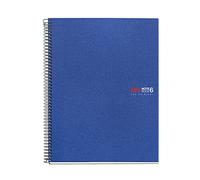 Miquelrius - Cuaderno A4 rayado 7 mm, 150 hojas con 6 bandas de colores, Papel extra opaco 70 g/m², Tapas polipropileno resistente con 4 taladros, Notebook The Originals, Azul