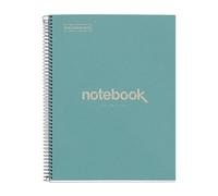 Miquelrius - Cuaderno A4 Rayado 7 mm, 80 Hojas, Emotions, Azul | 80 g/m², Banda Lateral, Microperforado, 4 Taladros, Espiral Apertura Total, Tapa de Cartón 100 % Reciclado Post-Consumo