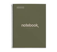 Miquelrius - Cuaderno A4 Rayado 7 mm, 80 Hojas, Emotions, Verde | Banda Lateral, 80 g/m², Microperforado, 4 Taladros, Espiral Apertura Total, Tapa de Cartón 100 % Reciclado Post-Consumo