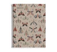 Miquelrius - Cuaderno A4 Reciclado, 80 Hojas de 80 g/m², Libreta Rayada 7 mm, 1 Banda de Color a Juego con la Cubierta, 4 Taladros para Archivar, Mariposas
