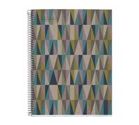 Miquelrius - Cuaderno A4 Reciclado, 80 Hojas de 80 g/m², Libreta Rayada 7 mm, 1 Banda de Color a Juego con la Cubierta, 4 Taladros para Archivar, Rombos