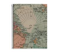 Miquelrius - Cuaderno A4 reciclado, 80 hojas recicladas de 80 g/m², Libreta rayada, 1 banda de color a juego con la cubierta reciclada, 4 taladros, Mapas