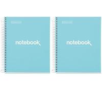 Miquelrius - Cuaderno A5, 120 Hojas de 5 Colores, Libreta Espiral Cuadriculada, Papel Opaco de 90 g/m², Cuadrícula 5 mm, Tapa de Cartón Rígido, 2 Taladros para Archivar, Emotions Azul Cielo