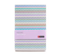Miquelrius - Cuaderno A5 (146 x 214 mm), Interior blanco punteado, 80 Hojas de 100 g/m², Cubierta de cartón forrado con tela, Lomo visto, Colección Feeling Mallorca, Zigzag