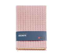 Miquelrius - Cuaderno A5 (148 x 210 mm), Interior blanco punteado, 80 Hojas de 100 g/m², Cubierta de cartón forrado con tela efecto terciopelo, Corte tintado cobre, Colección Midnight Secrets, Rosa