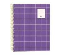 Miquelrius - Cuaderno A5, Cuadrícula 5 mm, Cuaderno tapa dura, Libreta A5 con 100 hojas microperforadas, Libreta A5 con 4 colores para organizar, Papel Extra Opaco 70 g/m², 2 taladros para archivar