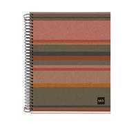Miquelrius - Cuaderno A5 Cuadriculado 5 mm, 120 Hojas, Líneas | Microperforado, 2 Taladros, 4 Bandas, 80 g/m², Espiral Apertura Total, Tapa de Cartón 100 % Reciclado Post-Consumo