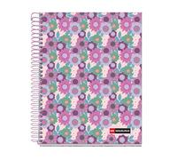 Miquelrius - Cuaderno A5 cuadriculado 5 mm, 120 hojas microperforadas de 4 colores multiasignatura, Papel opaco de 70 g/m², Tapa de cartón extra duro, Espiral, 2 taladros para archivar, Magic Unicorn