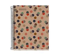 Miquelrius - Cuaderno A5 Cuadriculado 5 mm, 80 Hojas, Espiral, Confetti | 80 g/m², Banda Lateral, Microperforado, 2 Taladros, Apertura Total, Tapa de Cartón 100 % Reciclado Post-Consumo