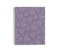 Miquelrius - Cuaderno A5 Cuadriculado 5x5 mm, 120 Hojas de 70 g/m², 4 Franjas de Color Multiasignatura, Espiral, Garden Memories, Notebook Lila