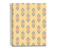 Miquelrius - Cuaderno A5 Cuadriculado 5x5 mm, 120 Hojas de 70 g/m², 4 Franjas de Color Multiasignatura, Espiral, Boho Chic, Notebook Indian
