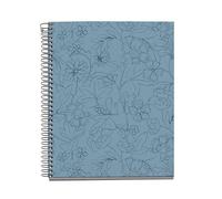 Miquelrius - Cuaderno A5 cuadriculado, Libreta con 100 hojas de 4 colores para organizar, Papel que no traspasa de 70 g/m², 2 taladros para archivar, Espiral, Lagoon