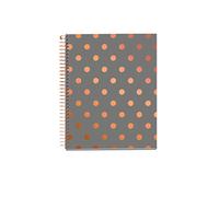 Miquelrius - Cuaderno A5 Cuadriculado, Topos | 120 Hojas Microperforadas, Papel 70 g/m², 4 Colores Multiasignatura, Tapa Dura, Espiral, 2 Taladros para Archivar