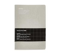 Miquelrius - Cuaderno flexible A5 (140 x 200 mm), Rayado interior punteado, 48 Hojas blancas de 80 g/m², Cubierta de piel reciclada, Color gris