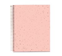 Miquelrius - Cuaderno A5 Liso, 100 Hojas Blancas de 70 g/m², Cubierta de Cartón Rígido, 4 Franjas de Color Multiasignatura, Espiral, 2 Taladros para Archivar, Notebook Constelación