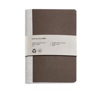 Miquelrius - Cuaderno A5 Liso, 28 Hojas, Grapado, Marrón | Papel Marfil 80 g/m², Cubierta Flexible Reciclada, Lomo de Tela, 152 x 210 mm, Para Notas, Listas y Bocetos