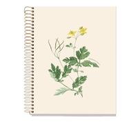 Miquelrius - Cuaderno A5 liso, 80 hojas microperforadas de 1 color, Papel extra opaco de 70 g/m², Tapa de cartón extra duro, Espiral, 2 taladros para archivar, Botánica