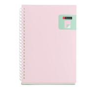 Miquelrius - Cuaderno A5 liso, Cubierta bicolor de polipropileno flexible, 80 hojas de papel marfil de 80 g/m², Espiral transparente de silicona, Rosa/Turquesa