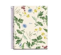 Miquelrius - Cuaderno A5 liso, Libreta con 100 hojas en blanco con 4 bandas colores para organizar, Papel que no traspasa de 70 g/m², 2 taladros para archivar, Espiral, Mediterráneo