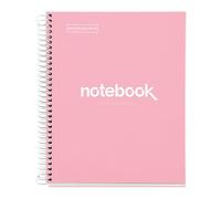 Miquelrius - Cuaderno A5 Notebook Emotions, 80 Hojas 90 g/m², Rayado Punteado (Dots), 1 Franja de Color, Espiral Microperforado, Tapa Extra Rígida, 2 Taladros, Gris