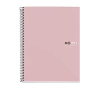 Miquelrius - Cuaderno Notebook A5 The Original Colors, 80 Hojas de 90 g/m² y 1 Franja de Color, Rayado Cuadrícula 5 mm, 4 Taladros, Tapa Dura Cartón Plastificado, Color Arena