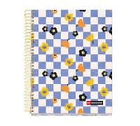 Miquelrius - Cuaderno A5 Rayado 7 mm, Square | 120 Hojas Microperforadas, Papel Opaco 70 g/m², 4 Colores Multiasignatura, Tapa Dura, Espiral, 2 Taladros para Archivar