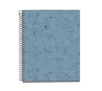 Miquelrius - Cuaderno A5 rayado, Libreta con 100 hojas de 4 colores para organizar, Papel que no traspasa de 70 g/m², 2 taladros para archivar, Espiral, Lagoon