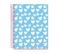 Miquelrius - Cuaderno A5, Rayas 7 mm, Cuaderno tapa dura, Libreta A5 con 120 hojas microperforadas, Libreta A5 con 4 colores para organizar, Papel Extra Opaco 70 g/m², 2 taladros para archivar