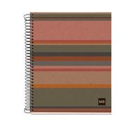 Miquelrius - Cuaderno A5 reciclado, 120 hojas recicladas de 80 g/m², Libreta lisa con hojas en blanco para dibujo, lettering o bocetos, Cubierta reciclada, 2 taladros, Líneas