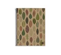 Miquelrius - Cuaderno A5 reciclado, 120 hojas recicladas de 80 g/m², Libreta rayada, 4 bandas de colores para clasificar y organizar, 2 taladros, Cubierta reciclada, Hojas