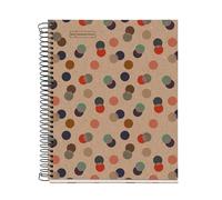 Miquelrius - Cuaderno A5 Reciclado, 80 Hojas de 80 g/m², Libreta Rayada 7 mm, 1 Banda de Color a Juego con la Cubierta, 2 Taladros para Archivar, Confetti