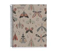 Miquelrius - Cuaderno A5, Rayado horizontal 7 mm, Papel reciclado de 80 g/m², 80 Hojas de un color, Cuaderno reciclado, Espiral, Cuaderno rayado, Eco Mariposas