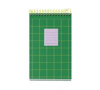 Miquelrius - Cuaderno A6, 120 Hojas cuadriculadas de 70 g/m², Cubierta de cartón rígido, 4 Bandas de color, Espiral, Sin taladros, Cuaderno cuadriculado, Papelería bonita, Bloc de notas, Green Bright