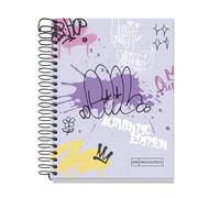 Miquelrius - Cuaderno A6, Cuadrícula 5 mm, Cuaderno tapa dura, Libreta A6 con 120 hojas microperforadas, Libreta A6 con 4 colores para organizar, Papel Extra Opaco 70 g/m², Sin taladros