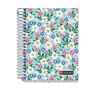 Miquelrius - Cuaderno A6 cuadriculado 5 mm, 120 hojas microperforadas de 4 colores multiasignatura, Papel opaco de 70 g/m², Tapa de cartón extra duro, Espiral, Sin taladros, Sweet Soul