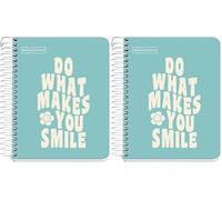 Miquelrius - Cuaderno A6, Notebook mensajes, 1 banda de color, 100 Hojas de 90 g/m², Cuadrícula de 5 mm, Sin taladros, Cubierta de cartón duro, Color celeste (Paquete de 2)