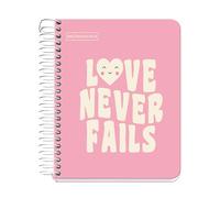 Miquelrius - Cuaderno A6 Rayado 7 mm, 100 Hojas de 90 g/m², 1 Banda de Color, Sin Taladros, Cubierta de Cartón Duro, Notebook Messages Rosa