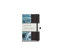 Miquelrius - Cuaderno A6+ Rayado, 84 Hojas, Enjoy, Mármol | Papel Marfil 90 g/m², Cubierta Flexible Símil Piel, Cierre Elástico, Portabolígrafo, Cantos Encerados, 112 x 174 mm