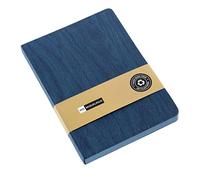 Miquelrius - Cuaderno A6 reciclado, Libreta lisa con 96 hojas blancas, Papel 80 g/m², Tapa flexible de cartón texturizado efecto madera azul