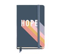 Miquelrius - Cuaderno tapa dura, Tamaño 90 x 140 mm, 100 Hojas de 100 g/m², Papel marfil liso, Cierre con goma, Bolsillo posterior con fuelle, Cubierta de cartón rígido, Diseño Hope