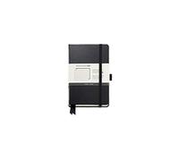 Miquelrius - Cuaderno de notas, Cubierta rígida símil piel vinílica resistente, Cierre con goma, Tamaño 90 x 140 mm, 96 Hojas lisas de 80 g/m², Color negro