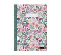 Miquelrius - Cuaderno grapa A4 cuadriculado, 48 hojas de papel extra opaco de 70 g/m², Encuadernación grapada, Tapa de cartulina plastificada, Guarda impresa, Espacio para el nombre, Flower